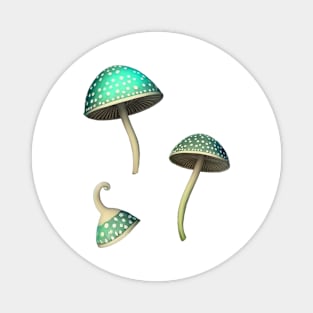 Green Shrooms Mushroom Set Magnet